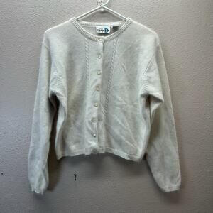 Vintage 80s 90s Paul Harris Lambswool Angora Button Up Cardigan Sweater SoftGirl
